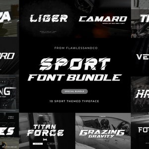 Sport Font Bundle - Sport Font, Display Font, Procreate font, Canva font, logo font, Cricut font, Branding font, Modern Font, Racing Font