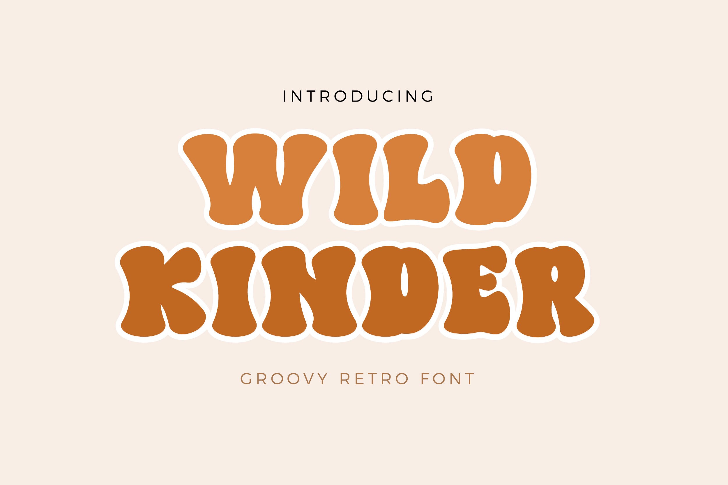 Wild Kinder - Police rétro, Police procréée, Police logo, Police moderne, Police Groovy, Police Canva, Police Cricut, Téléchargement de polices, Police numérique