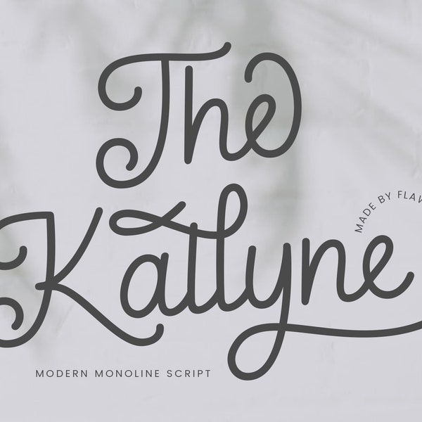 The Kallyne - Modern Monoline Script Font, Script Font, Monoline Font, Modern Font, Elegant Font, Canva Font, Cricut Font, Procreate Font