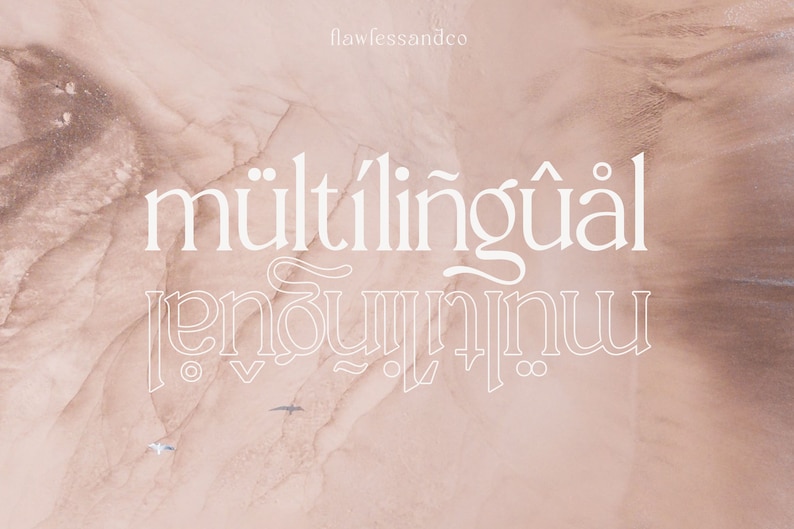 May include: White text on a light pink background reads "multilingual" and "renowned".