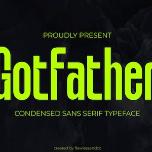 Gotfather - Condensed Sans serif Font, Modern Font, Branding Font, Technology Font, Typography Font, Procreate Font, Logo Font, Bold Font,