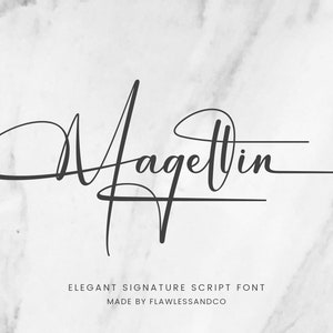 Magellin - Elegancka czcionka Signature Script, Czcionka Script, Czcionka Signature, Czcionka nowoczesna, Elegancka czcionka, Czcionka Canva, Czcionka Cricut, Czcionka Procreate,