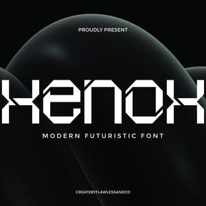 Xenox -Futuristic Font, Modern Font,Technology Font, Business Font, Logo Font, Brand Font, Tech Font, Science Font, Sans Serif, Digital Font