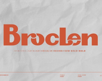 Broclen - Sans Serif Font Family, Family Font, Sans Serif Font, Magazine Font, Modern Font, Canva Font, Procreate Font, Branding Font