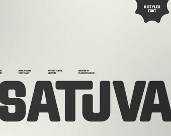 Satuva Bold Sans Serif Font: 9 Style Luxury Typeface