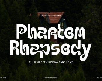 Phantom Rhapsody - Display Font, Modern Font, Sans Serif Font, Decorative Font, Branding Font, Logo Font, Bold Font, Typeface Font,