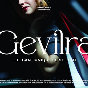 Gevilra - Elegant Serif Font, Branding Font, Logo Font, Modern Font, Luxury Font, Typeface Font, Typography Font, Fashion Font, Style Font