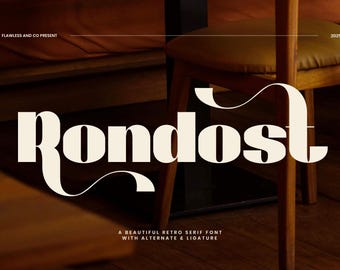 Rondost - Serif Font, Retro Font, Branding Font, Beautiful Font, Logo Font, Bold Font, Elegant Font, Luxury Font, Typeface Font, Modern Font