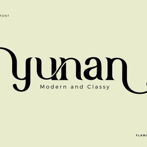 Yunan - Modern Serif Font, Retro Font, Branding Font, Cricut Font, Boho Fonts, Canva Font, Procreate Font, Boho Font, Retro Font, Logo,