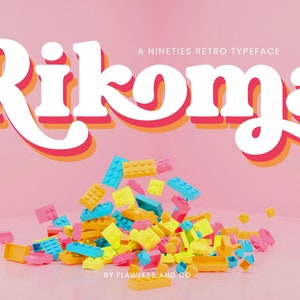 Rikoma - Groovy Font, Retrov Font, Hipster Font, Modern Font, SVG Font, canva font, OTF, TTF, procreate font, cricut font, Display font