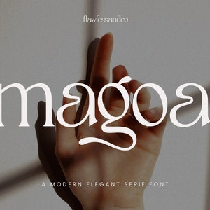 Magoa - police Serif moderne et élégante, police boho, police moderne, police canva, police procreate, police cricut, police de logo, police de marque, police élégante