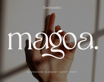 Magoa - Modern Elegant Serif Font, boho font, modern font, canva font, procreate font, cricut font, logo font, branding font, elegant font
