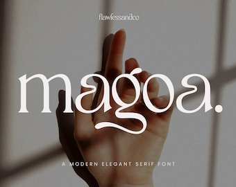 Magoa - police Serif moderne et élégante, police boho, police moderne, police canva, police procreate, police cricut, police de logo, police de marque, police élégante