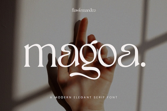 Magoa - Modern Elegant Serif Font, boho font, modern font, canva font, procreate font, cricut font, logo font, branding font, elegant font