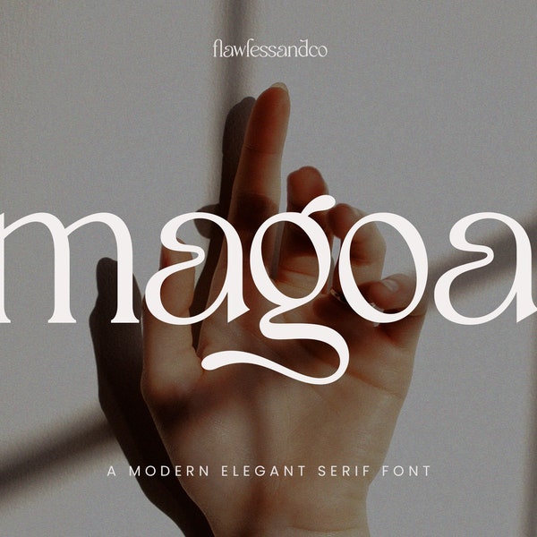 Magoa - Modern Elegant Serif Font, boho font, modern font, canva font, procreate font, cricut font, logo font, branding font, elegant font