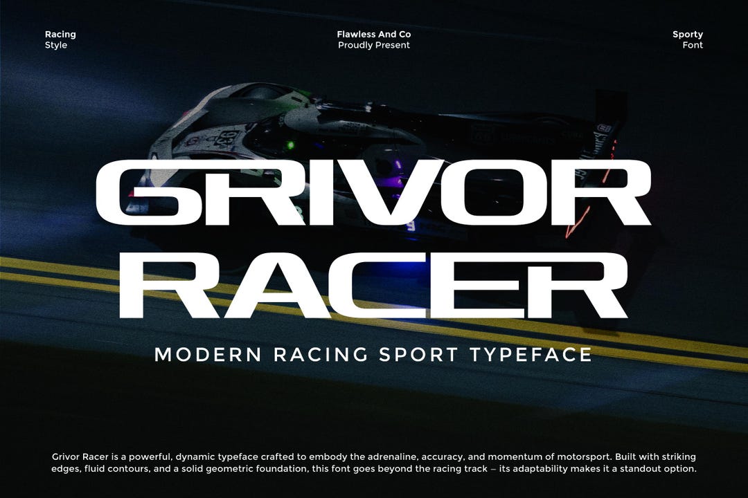 Grivor Racer - Racing Sport Font, Modern Font, Logo Font, Athletic Font ...