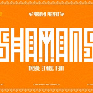 Shamans - Ethnic font, Culture Font, Display Font, Procreate Font, Boho Font, Modern Font, Canva Font, decorative font, Native Font,