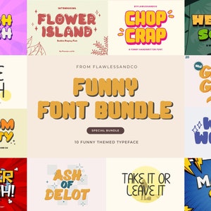 Funny Font Bundle - Fun Font, Display Font, Procreate font, Canva font, Decorative font, Cricut font, Modern Font, Comic Font, Cartoon Font