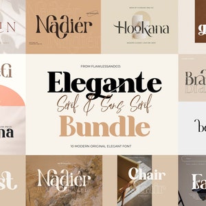 Elegante Serif y Sans Serif Bundle - Font Bundle, Retro Font, Cricut Fonts, Procreate Fonts, Canva Fonts, Serif Fonts, Fonts for Crafting