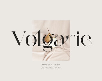 Volgarie - Police Serif moderne, police Boho, police Milenial, police canva, police procréer, police cricut, police logo, police de marque, police élégante