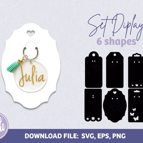 Keyring Display Card Template Keychain Svg Keyring Card Svg Etsy