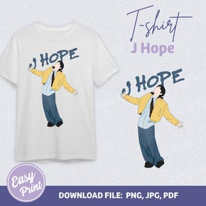 Camiseta J Hope, Camiseta Kpop, BTS, J Hope svg, dtf, hoseok, hobi