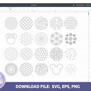 Round pattern svg, design keychain svg, keychain svg, dxf, file for cricut, keyring patterns svg, circle keychain, silhouette, key fob svg imagen 2