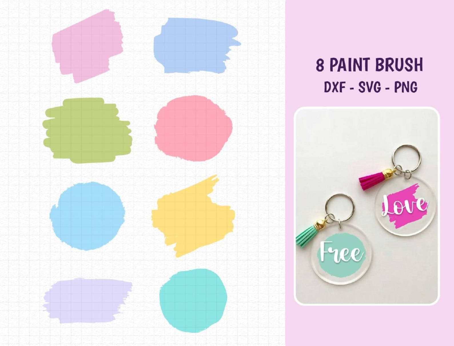 Brush Stroke Svg Keychain File for Cricut Brush Stroke | Etsy UK