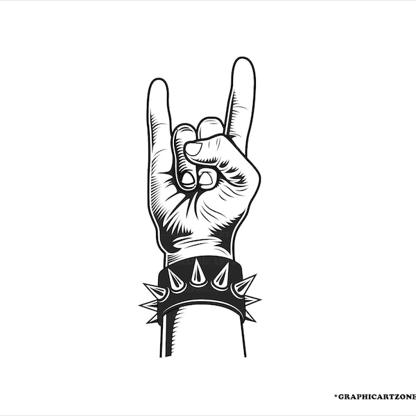 Rock And Roll Svg, Rock Hand Svg, Lets Rock Svg, Hand Signs Rock, Rock N Roll Guitar Logo,  Rock Bands Rock Music Svg, Files for Cricut