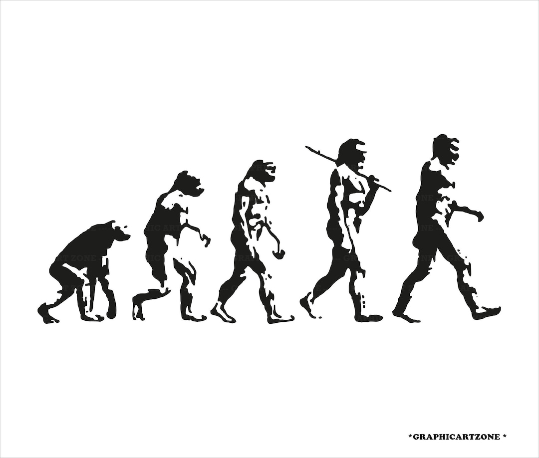 Evolution of Men SVG, Digital File, Human Evolution Vector Silhouette ...