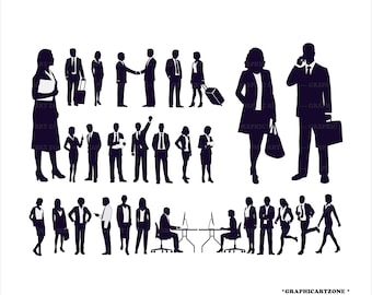 People Silhouette Svg, Various People SVG, Black Silhouette Digital Clipart, Business People Svg, Active Person Svg Artist Svg ,Eps,Png