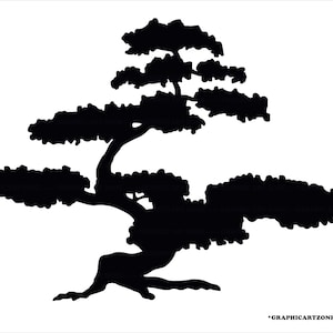 Bonsai Tree Silhouette, Bonsai Tree, Printable Clipart, Vector Bonsai ...