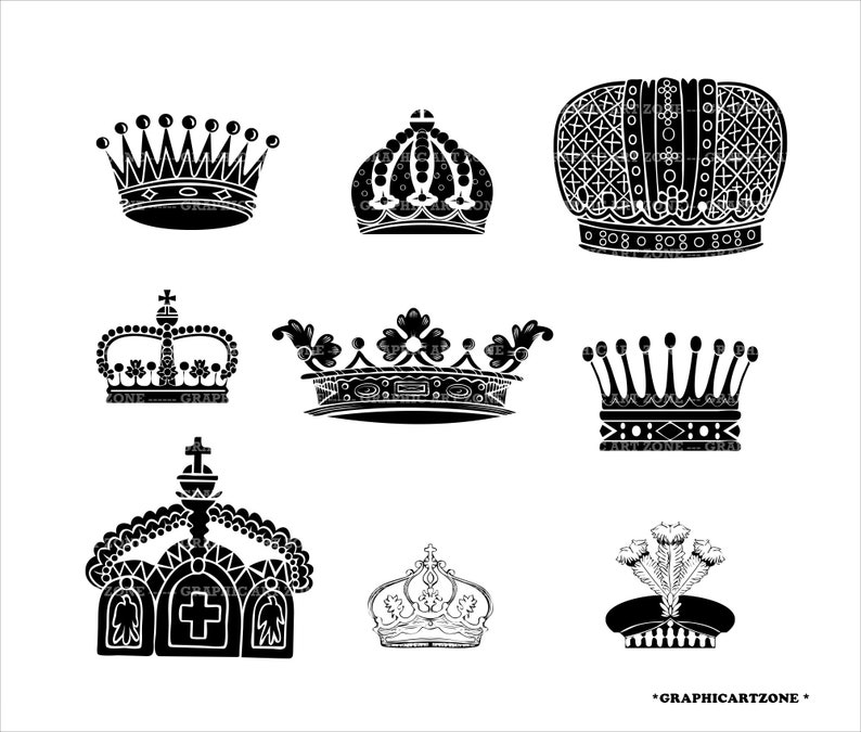 Crown Svg Bundle Queen Crown Princess Tiara Silhouette | Etsy