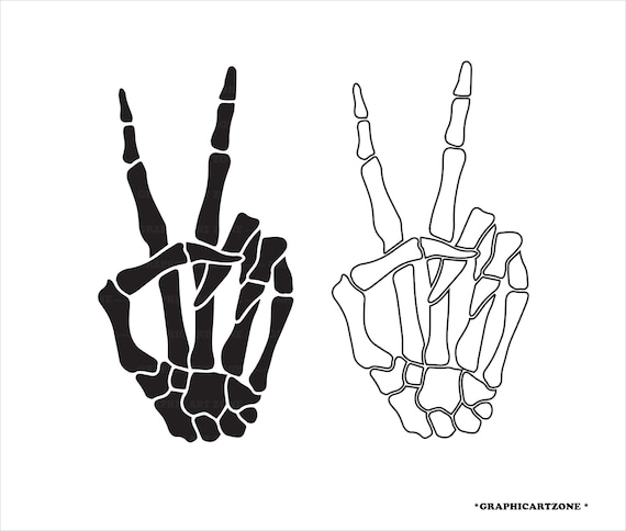 Skeleton Peace Sign Skeleton Peace Hand Skeleton Hand - Etsy