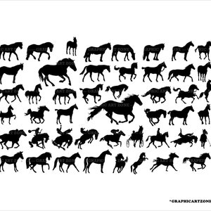 Horse Svg - Animal Svg - Horse Silhouette -Cut Files - Horse Bundle SVG- Horse Clipart- Horse Cut File, Svg, Png, Eps, Ai,Jpg