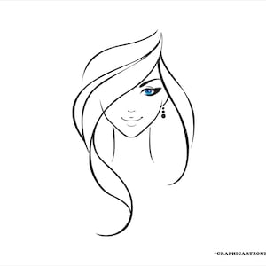 Woman face svg, Woman svg, style model, vector silhouette,silhouette, Model girl, woman design, cut file, Svg, Png, Eps,Ai, Jpg