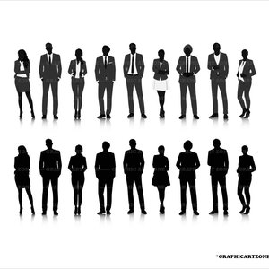 People Silhouette Svg, Business People, Active Person, Boss Printable, Businessman Clipart, Working Man&Women, Models Svg, Svg, Eps, Ai, Png