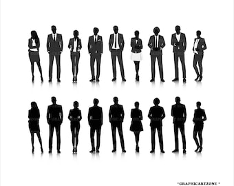 People Silhouette Svg, Business People, Active Person, Boss Printable, Businessman Clipart, Working Man&Women, Models Svg, Svg, Eps, Ai, Png