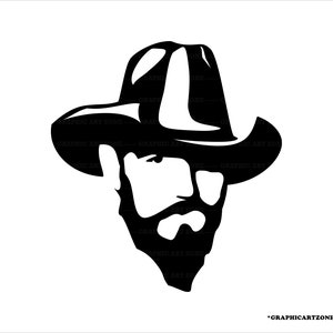 Cowboy Kopf Silhouette SVG, Cowboy SVG, Cowboy Clipart, Cowboy Schnittdateien für Silhouette, Dateien für Cricut, Vektor, Western SVG, Dallas, Eps