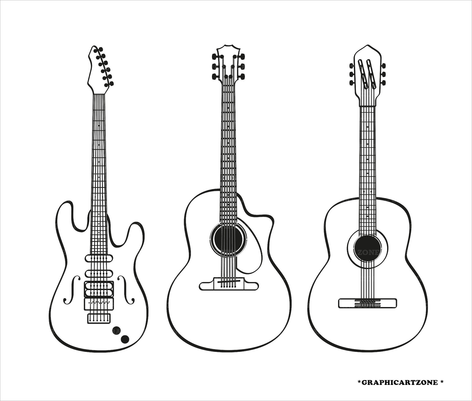 Guitar Svg, Acoustic Guitar SVG, Music Svg, Guitar Silhouette, Guitar