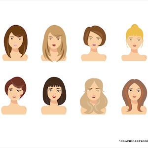 Women Models Svg, Cut File Tshirt Vector, Model Set Svg, Woman head SVG, Fashion Svg, Hair Svg, Lashes SVG,Head, Face, Female, Hair, Fashion