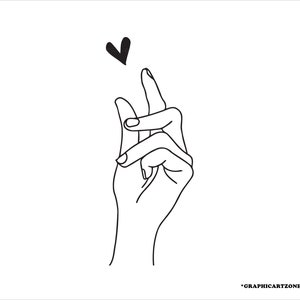 Snapping Hand Svg, Love svg, Hands Holding a Heart Svg, Finger Heart Tee, Silhouette Svg, Valentine&#39;s Day svg, Cricut Svg, EPS, ai, jpg, PNG