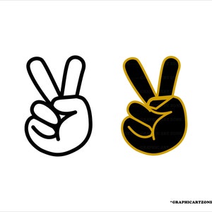 Peace Hand Signs, Signals Svg, Cutting Files for Cricut, Hand Symbol Svg, Peace Svg Clipart, Finger Svg, Png, Eps, Jpg