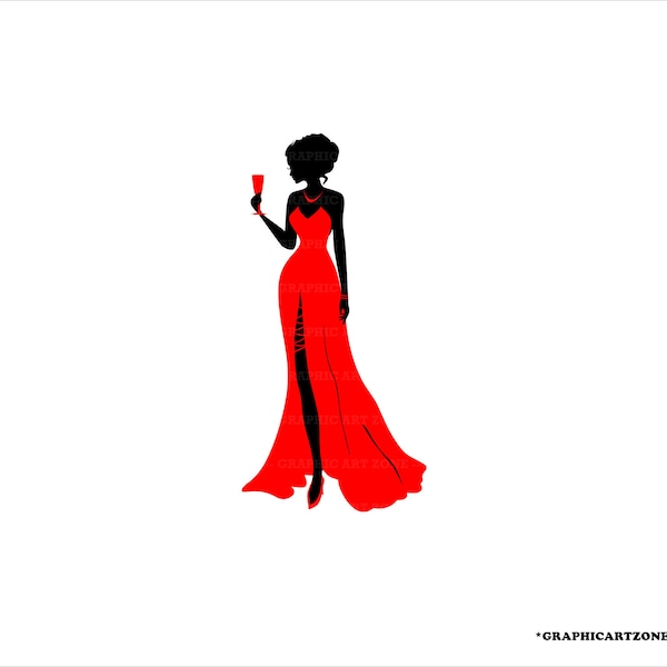 Woman Svg, Silhouette Model Svg Women Models, Red Dress, Cut File Tshirt Vector, Model Silhouettes, Lady,Fashion Logo, Girl Silhouette, Svg