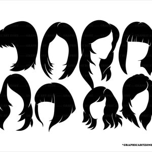 Frau Silhouette SVG, Friseur svg, Kosmetikerin svg, Afro Frau svg, Frauen Frisuren, Mode, Frauenkopf, svg, Png, Eps, Jpg, Ai