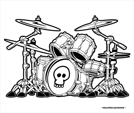 Drum Set Rock n Roll Musical Instrument Rock Music Band | Etsy