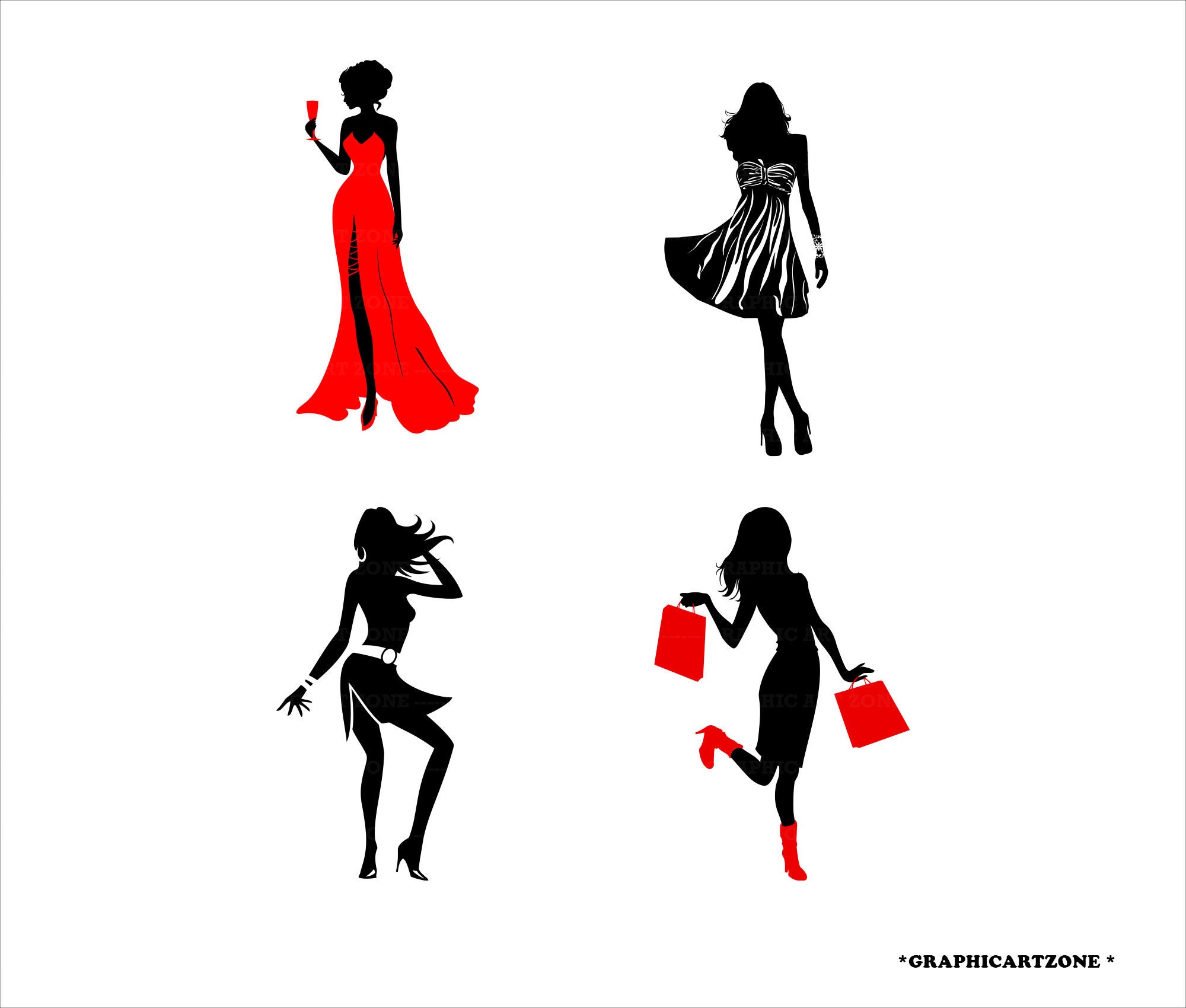 Vector Set Of Girls In Various Poses For Fashion Design Royalty Free SVG,  Cliparts, Vectors, and Stock Illustration. Image 68493727.