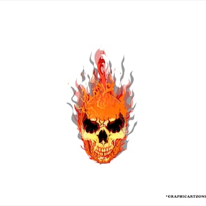 Flaming Skull & Bones Svg, Pirate Logo Svg, Ghost Rider Svg, Skull in ...