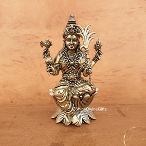 Brass Rajarajeshwari Idol: Hindu Goddess Tripura Sundari Statue, 4&quot;