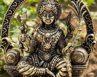 Messing Tripura Sundari Statue: Hinduistische Göttin Idol für Home Tempel (4 Inch)